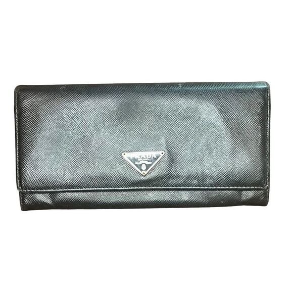 Prada Saffiano Black Leather Bifold Wallet Made in Italy - Picture 1 of 4